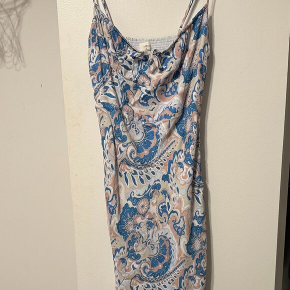Aritzia/Wilfred Long blue Floral Dress - Picture 1 of 7